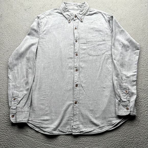 J Crew Brushed Twill Long Sleeve Button Down Shirt Mens Large Slim Gray BJ446 - Picture 1 of 12